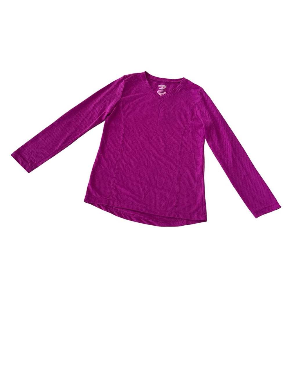 Danskin Now Girls' Fuchsia Long Sleeve V-Neck Active Top